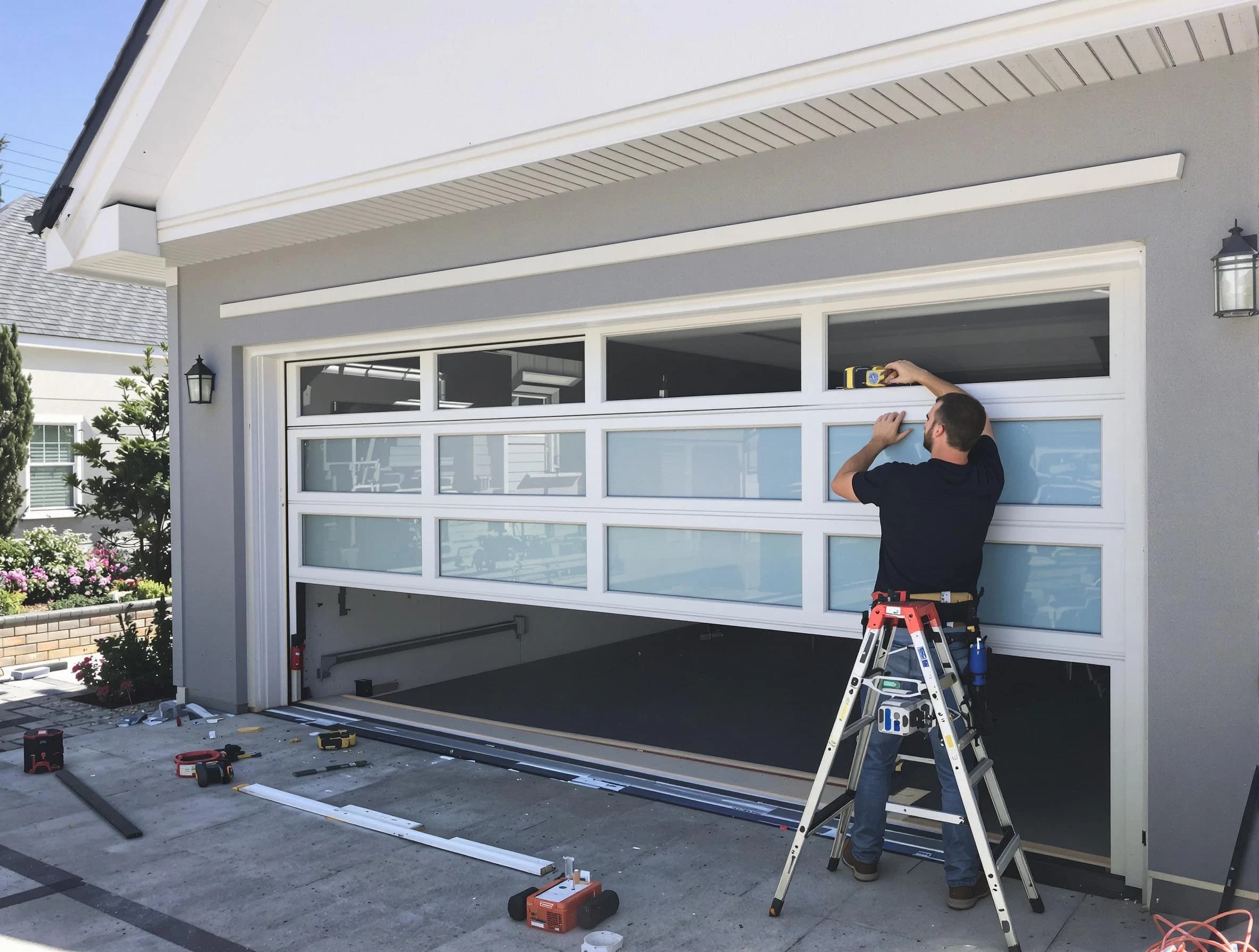 Milton Garage Door Repair team performing garage door replacement in Milton
