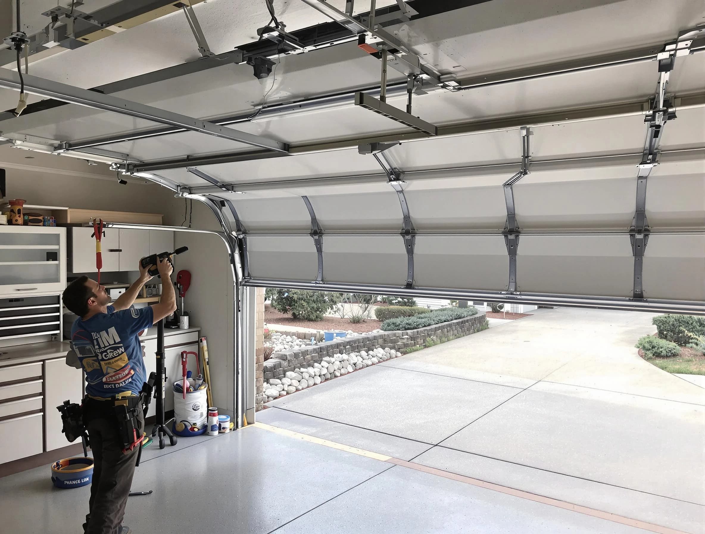 Garage door track repair service by Milton Garage Door Repair in Milton