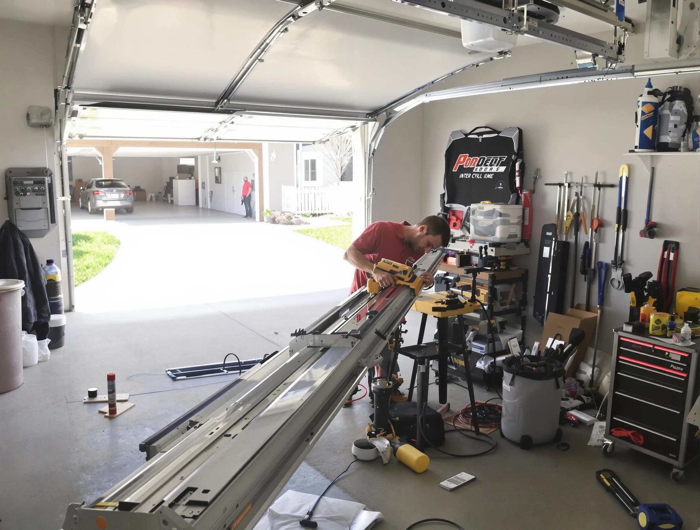 Milton Garage Door Repair expert performing track repair in Milton