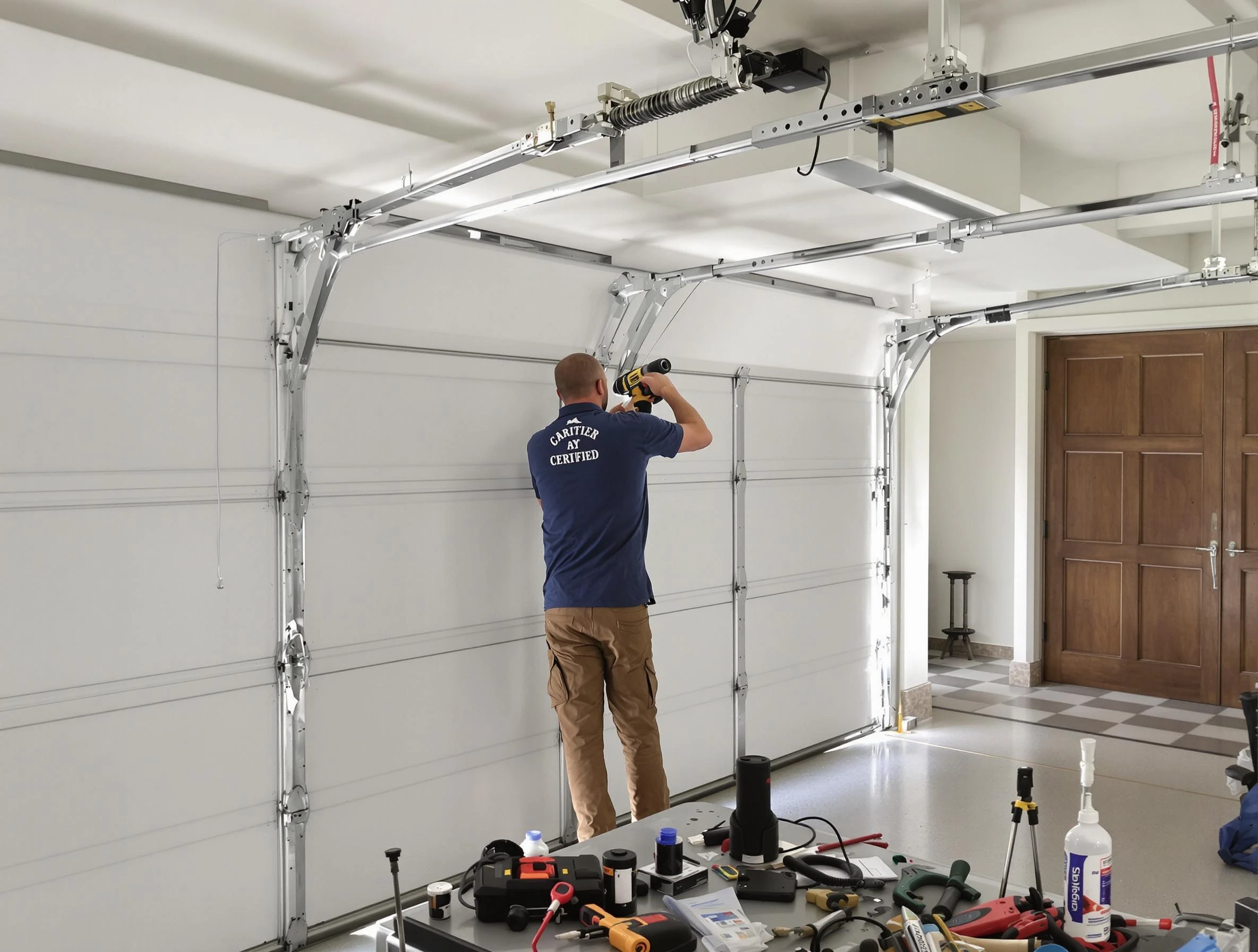 Milton Garage Door Repair certified technician performing precision garage door repair in Milton