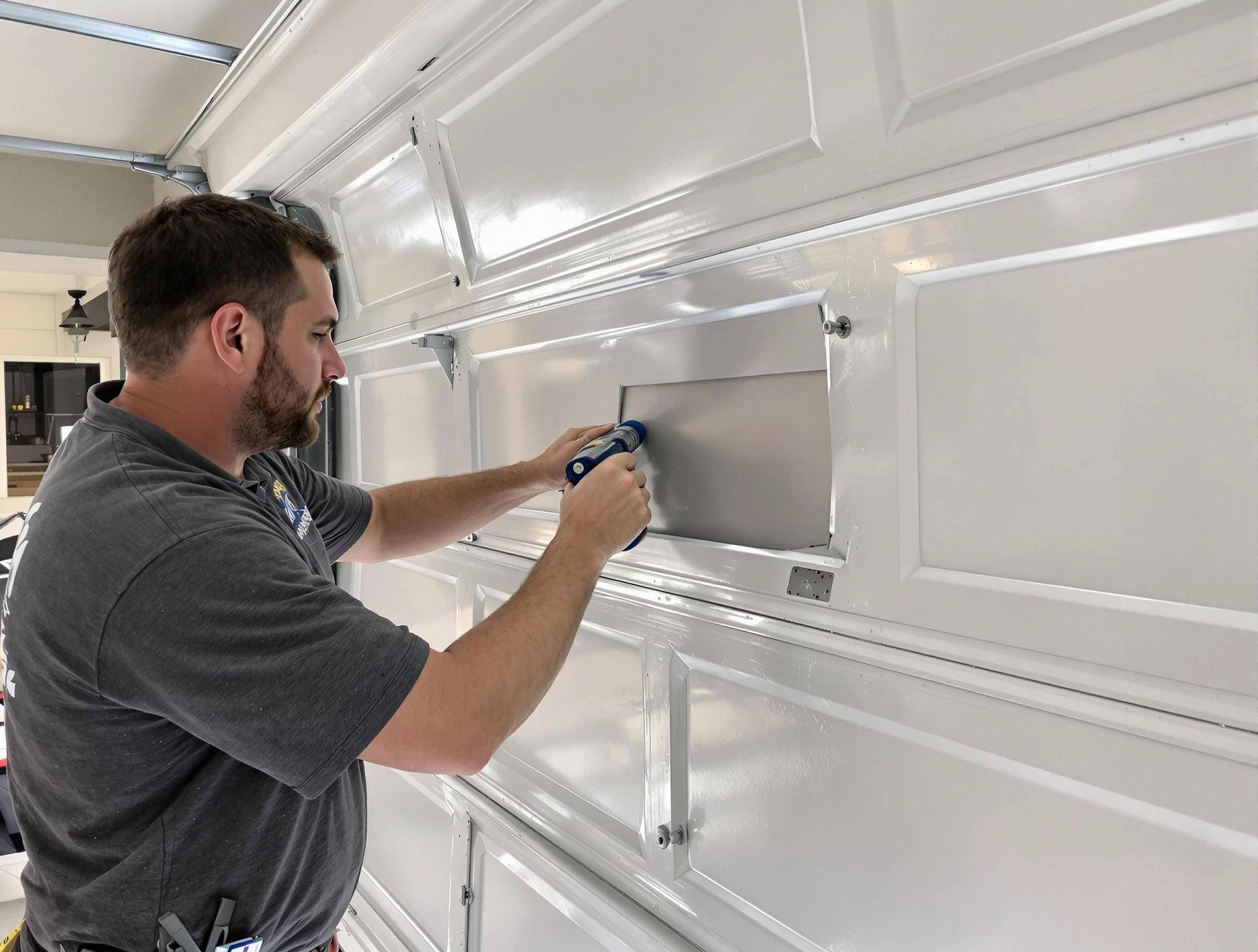 Garage door panel repair by Milton Garage Door Repair in Milton